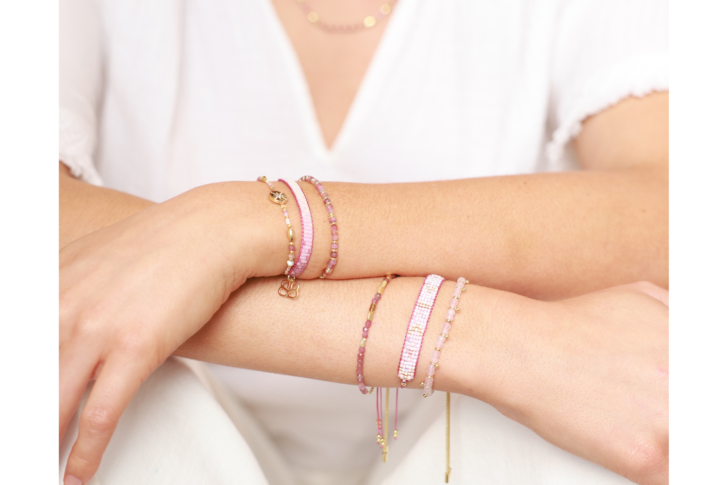 Portrait Pink Friendship Bracelet - Boho Betty
