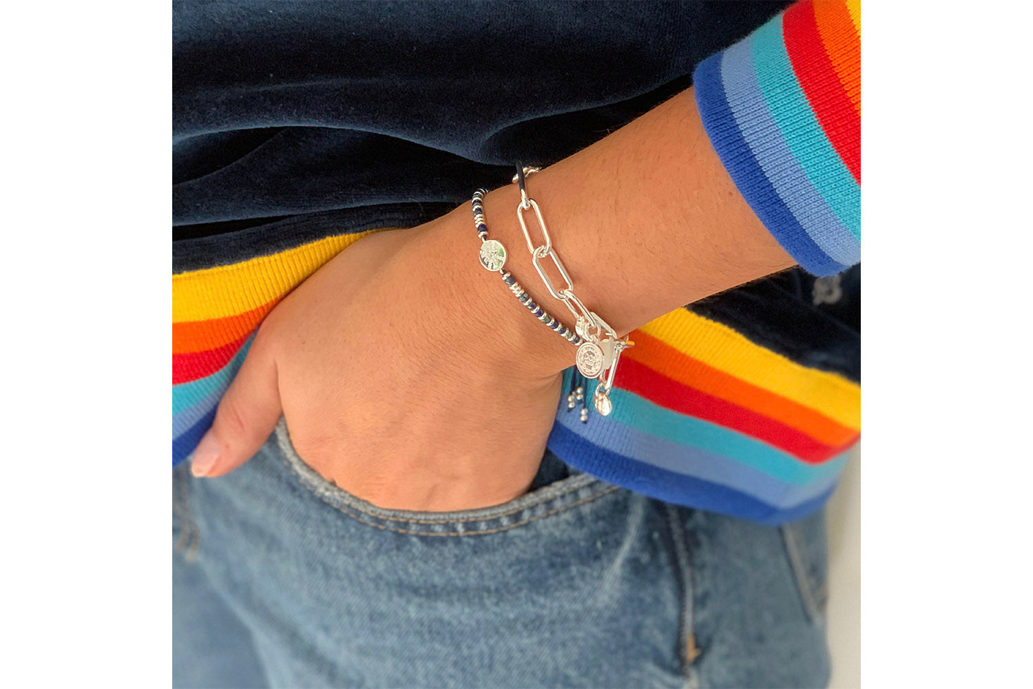 Ukelele Silver Chain Bracelet, showcasing bold geometric design and radiant sterling silver finish for a striking statement.