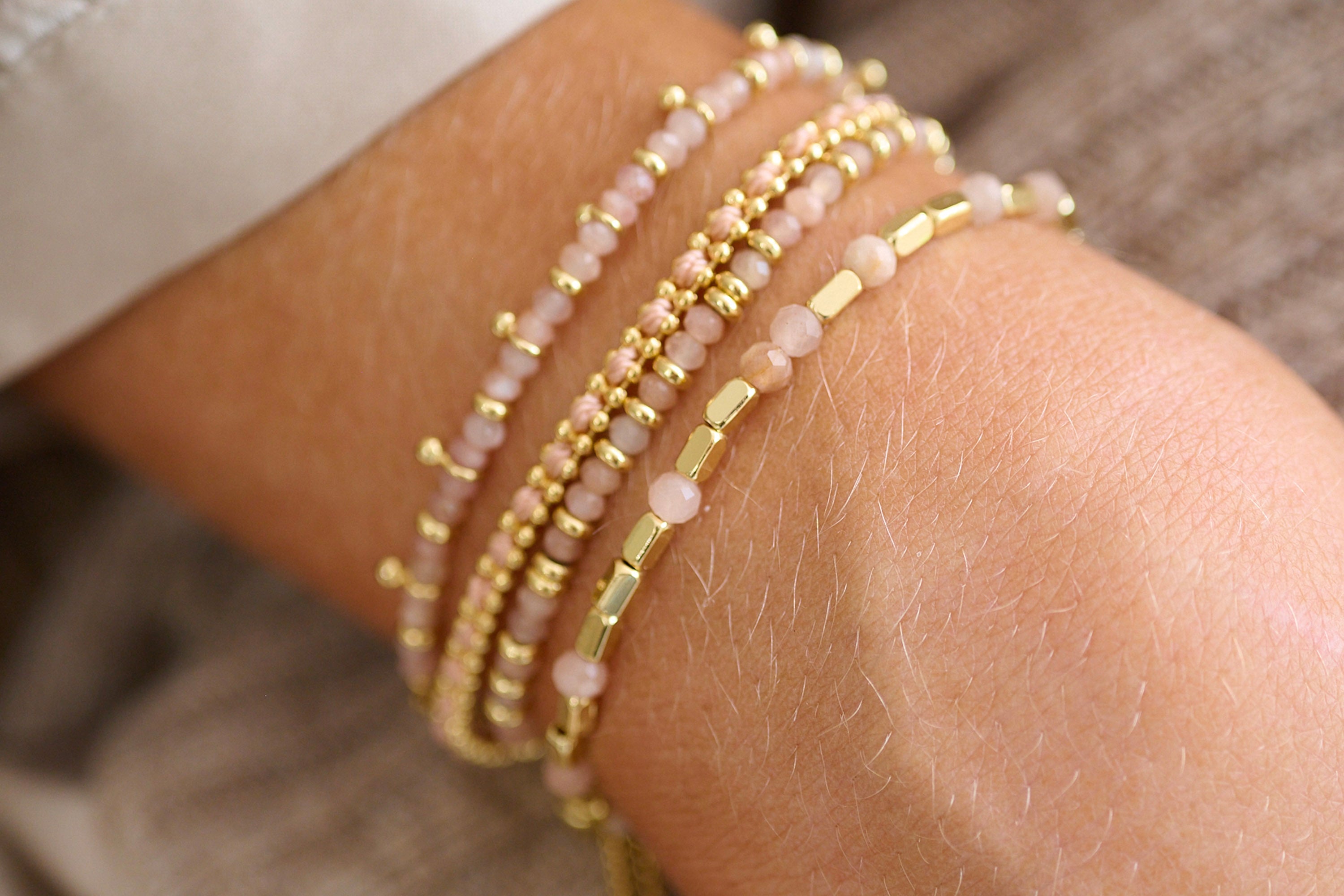 Mystical Sunstone Gold Bracelet - Boho Betty