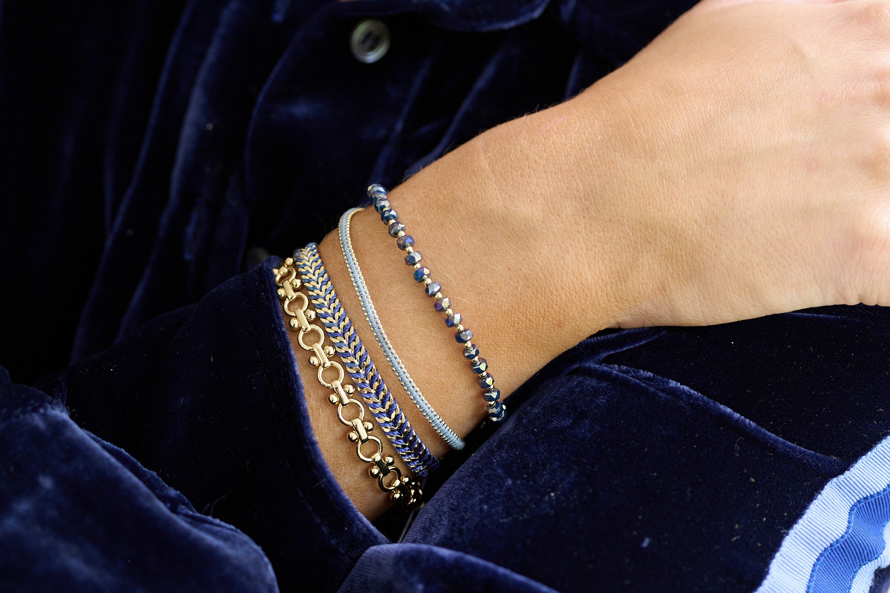 Iztac Denim Ombré Gold Bracelet - Boho Betty