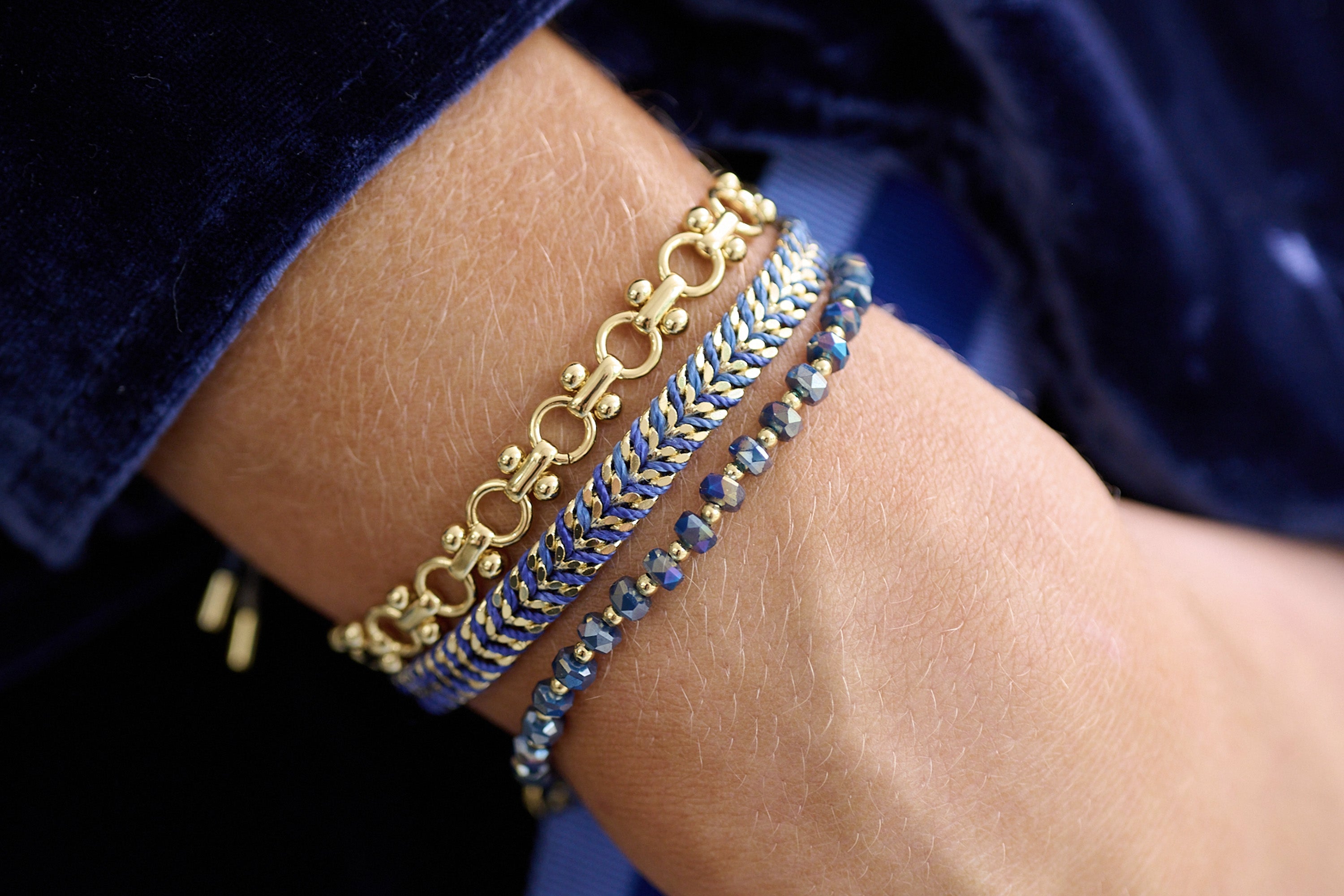 Iztac Denim Ombré Gold Bracelet - Boho Betty