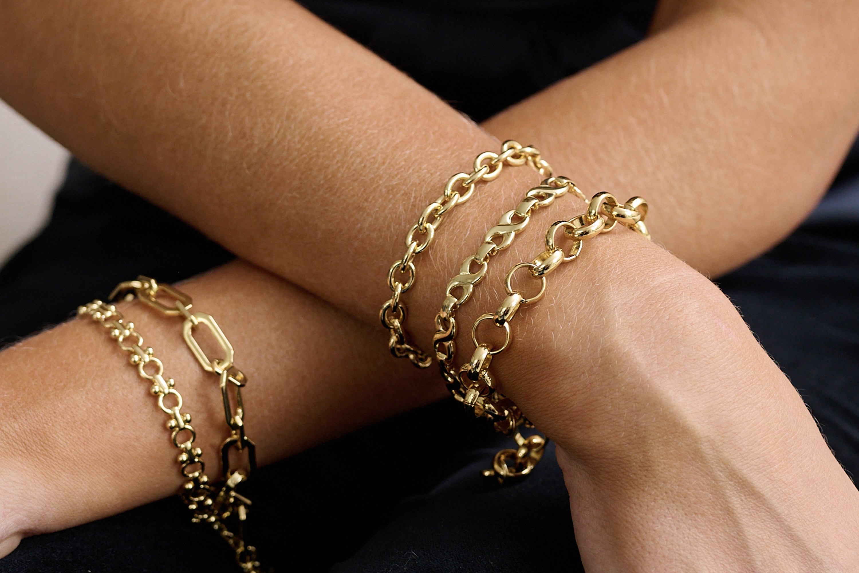 Link Circular Gold Chain Bracelet - Boho Betty