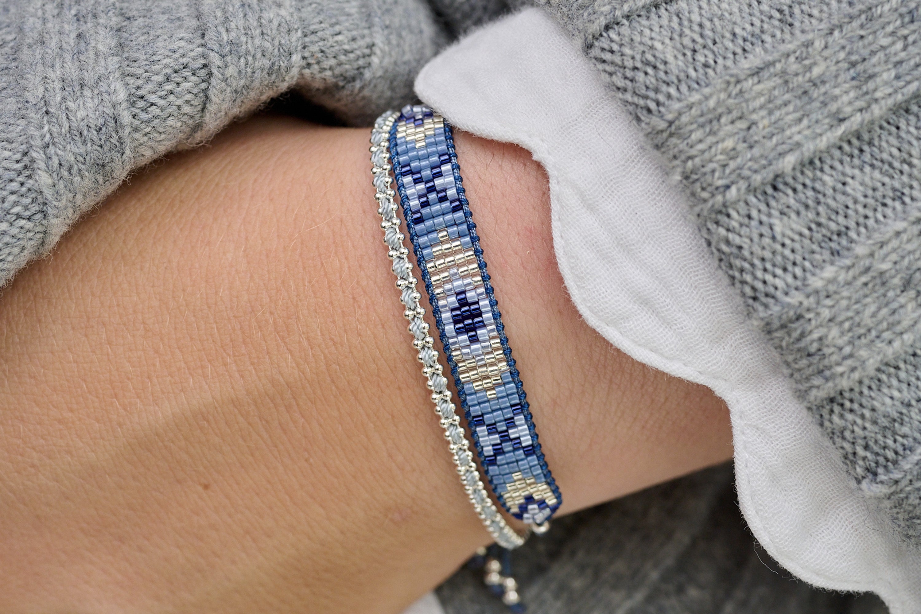 Magic Blue Friendship Beaded Gold Bracelet - Boho Betty