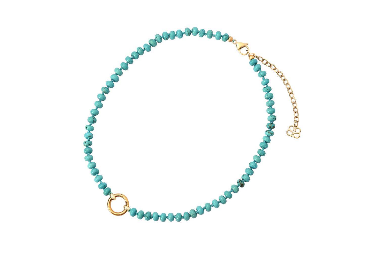 Amala Turquoise Howlite Gold Charm Carrier Necklace