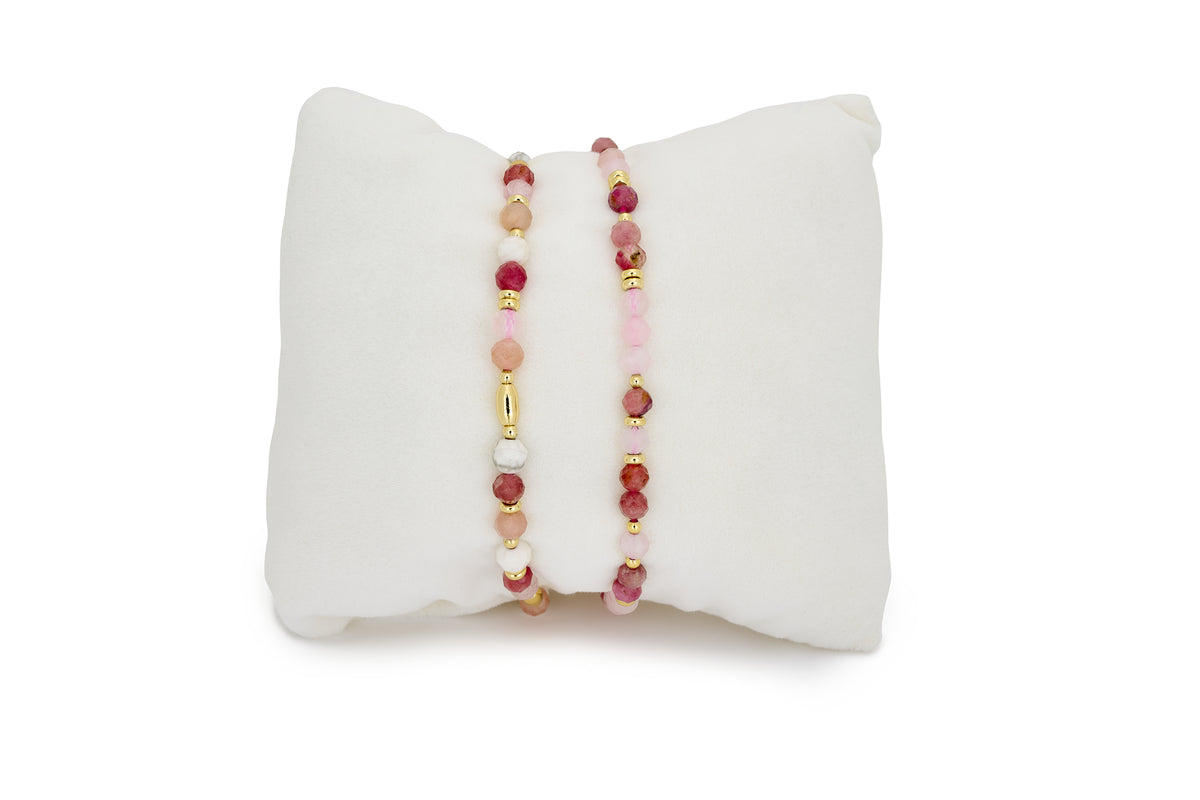 Symi Pink 2 Layer Bracelet Stack