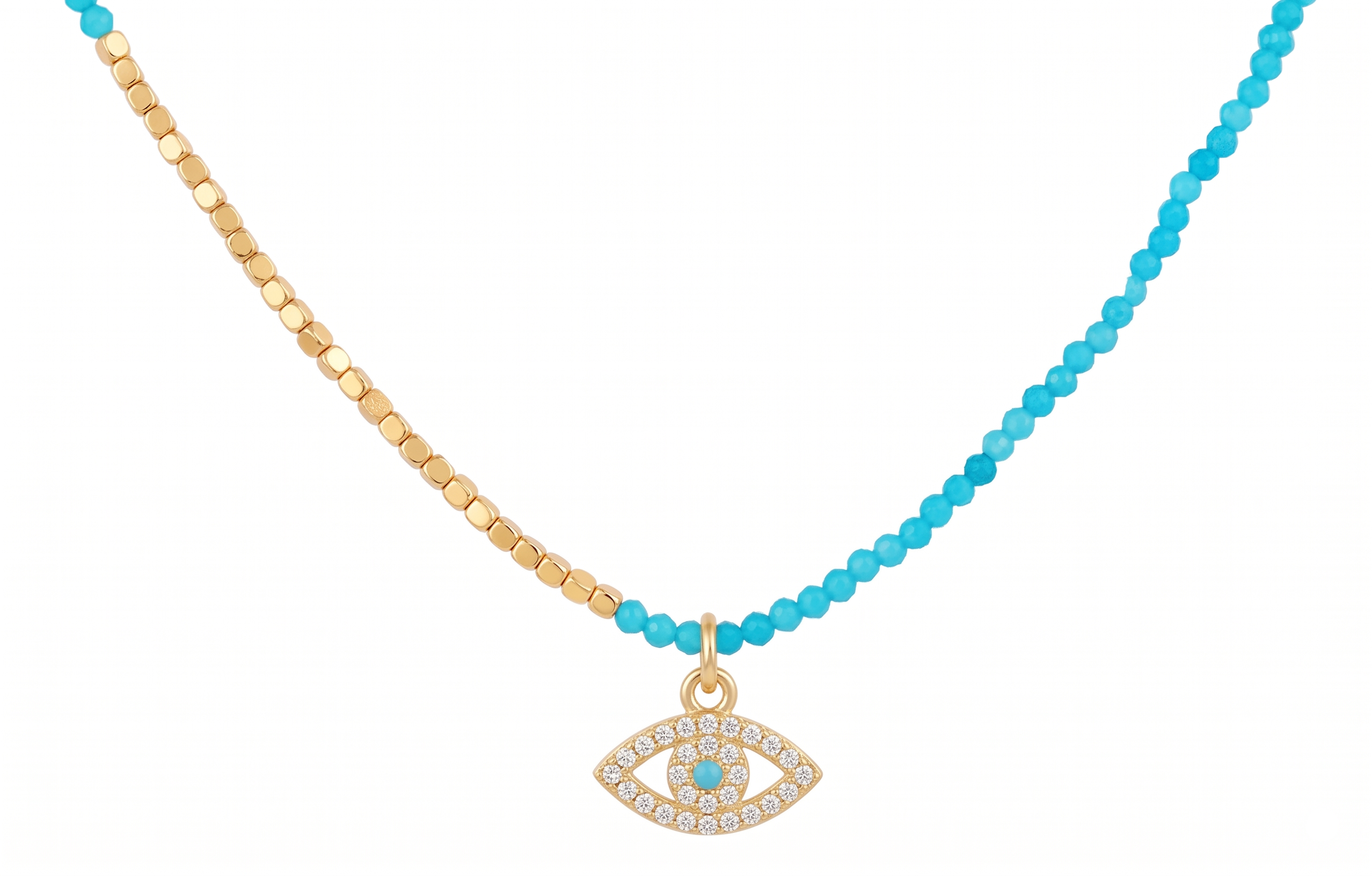 Bia Turquoise Evil Eye Necklace - Boho Betty