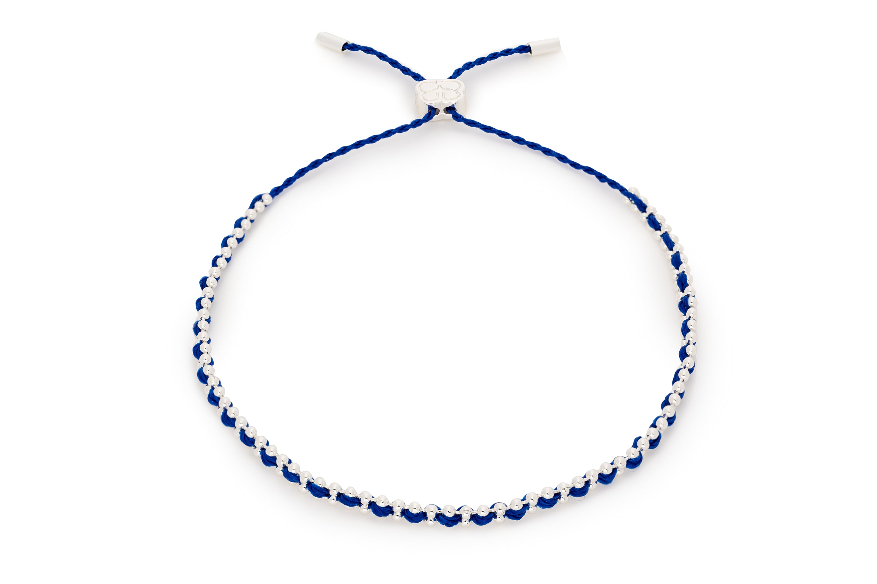 Braid Navy Blue & Gold Bracelet#color_silver