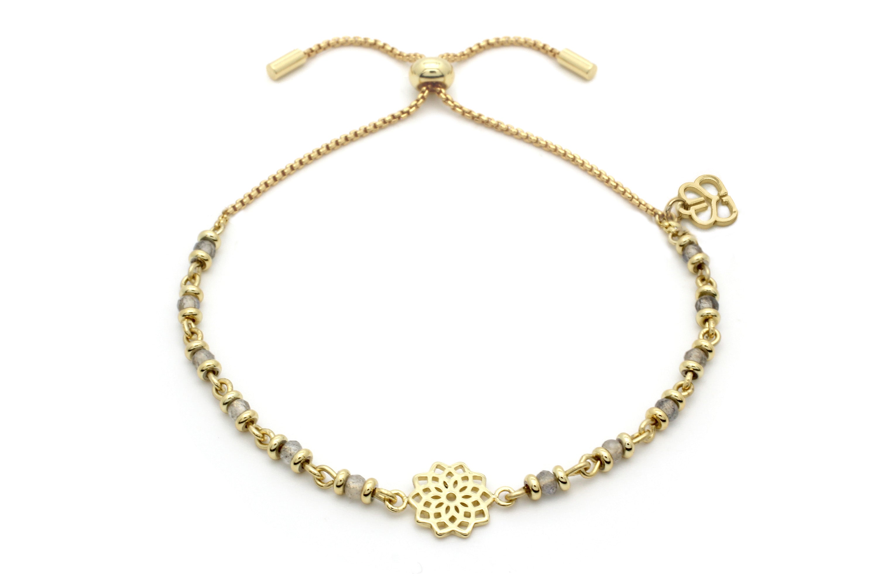 Crown Chakra Gemstone Gold Bracelet - Boho Betty