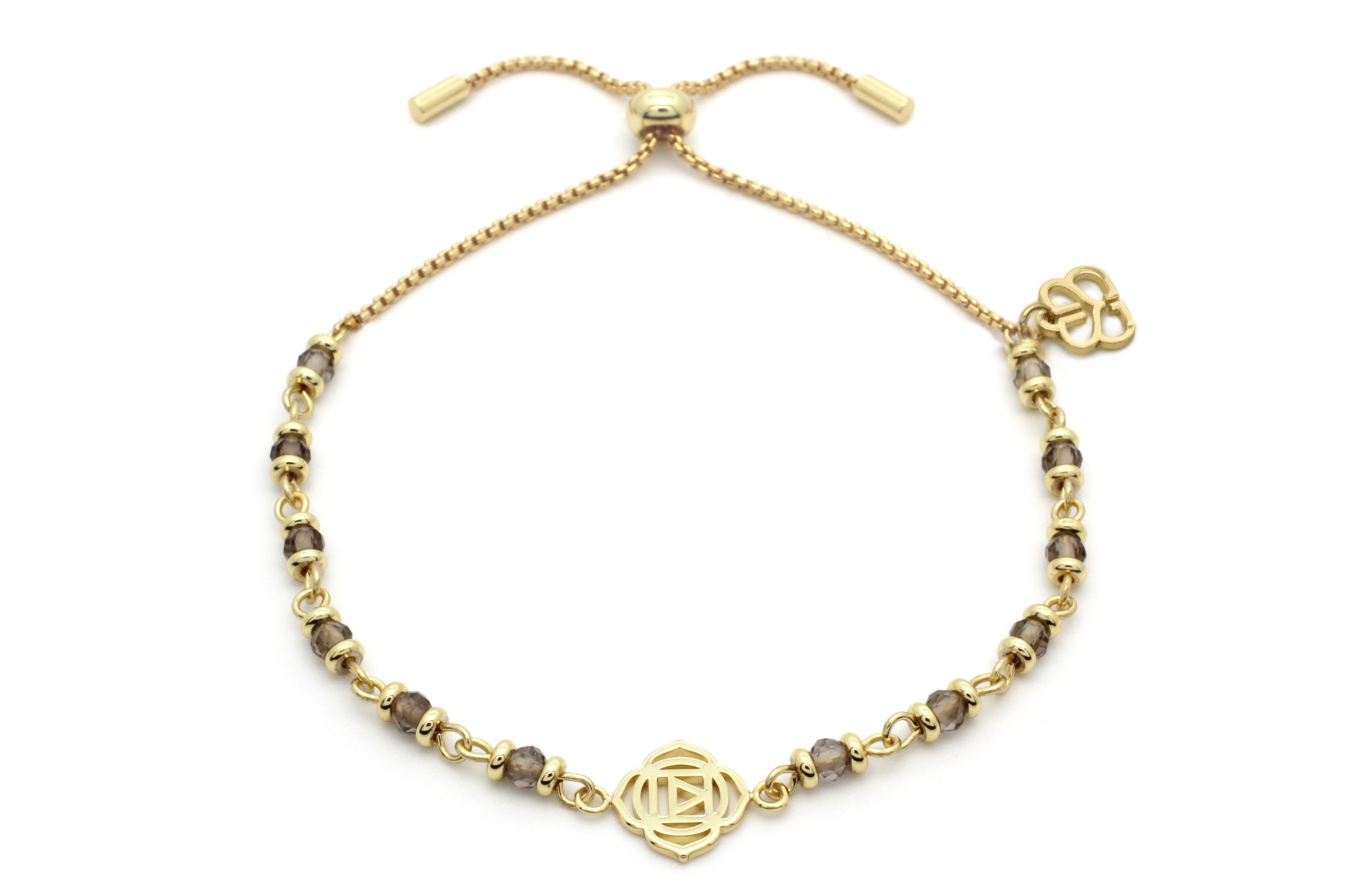 Root Chakra Gemstone Bracelet Gold #color_gold