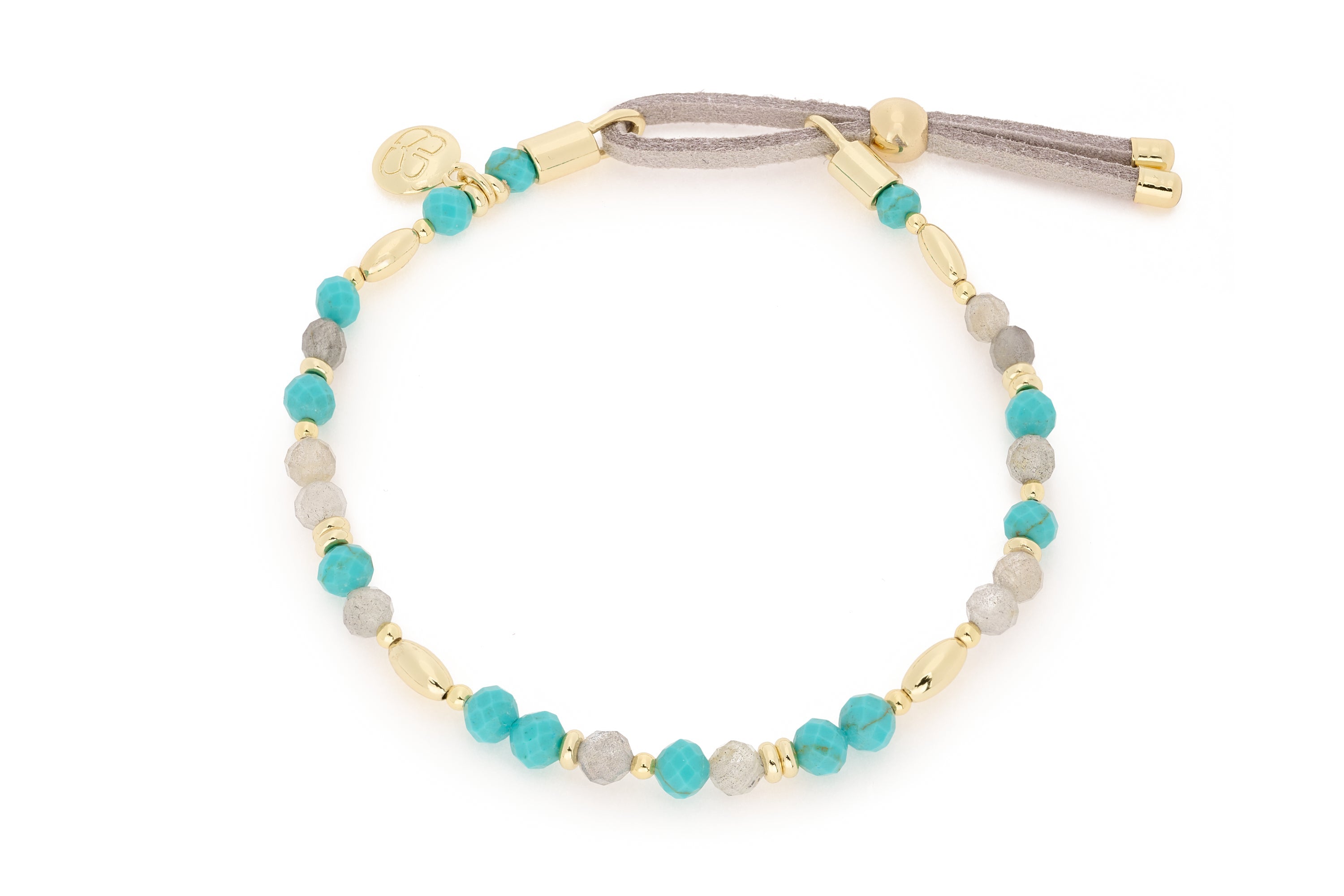 Baros Turquoise & Gold Stacking Bracelet - Boho Betty