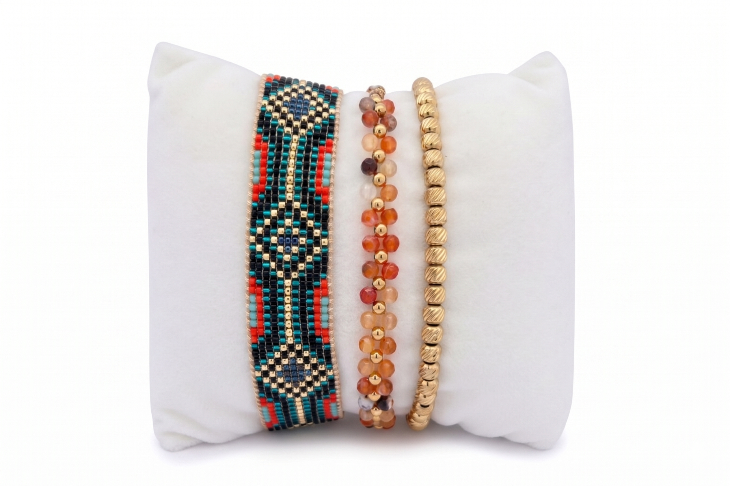 Soufriere Orange & Navy Gold Stack - Boho Betty