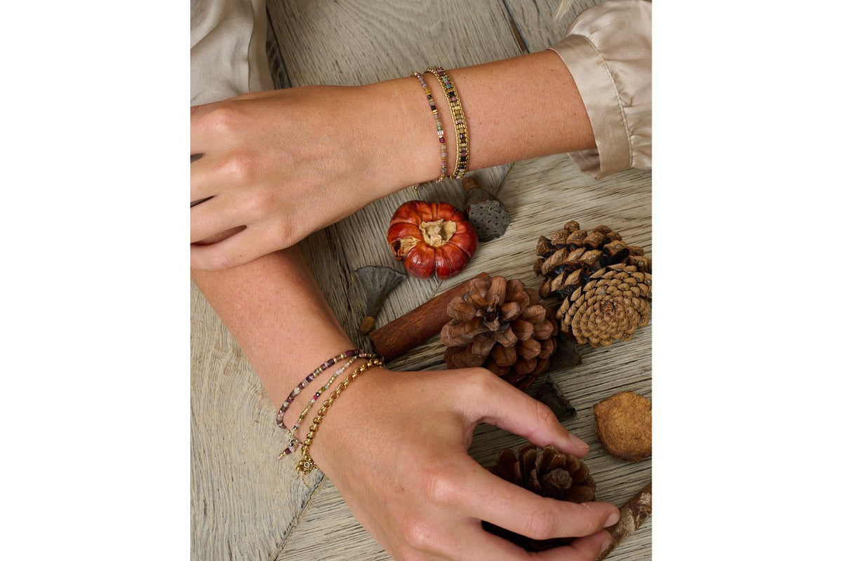 Celeste Tourmaline & Gold Stacking Bracelet
