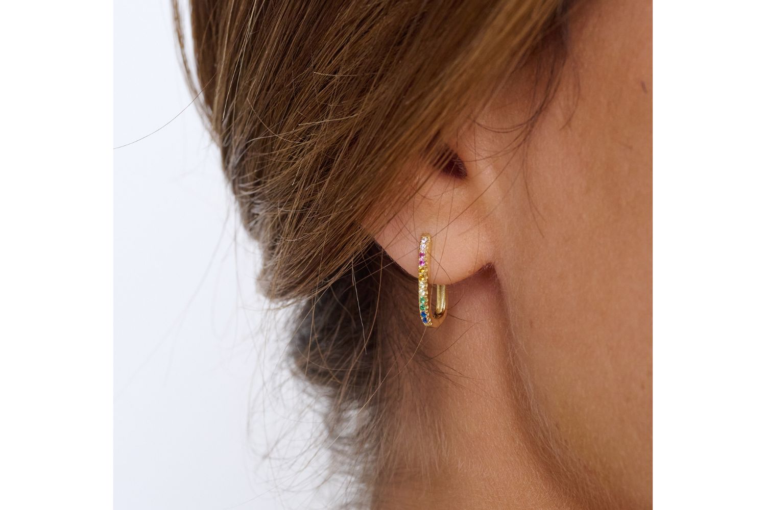 Myers Multicolour Gold Hoop Earrings - Boho Betty