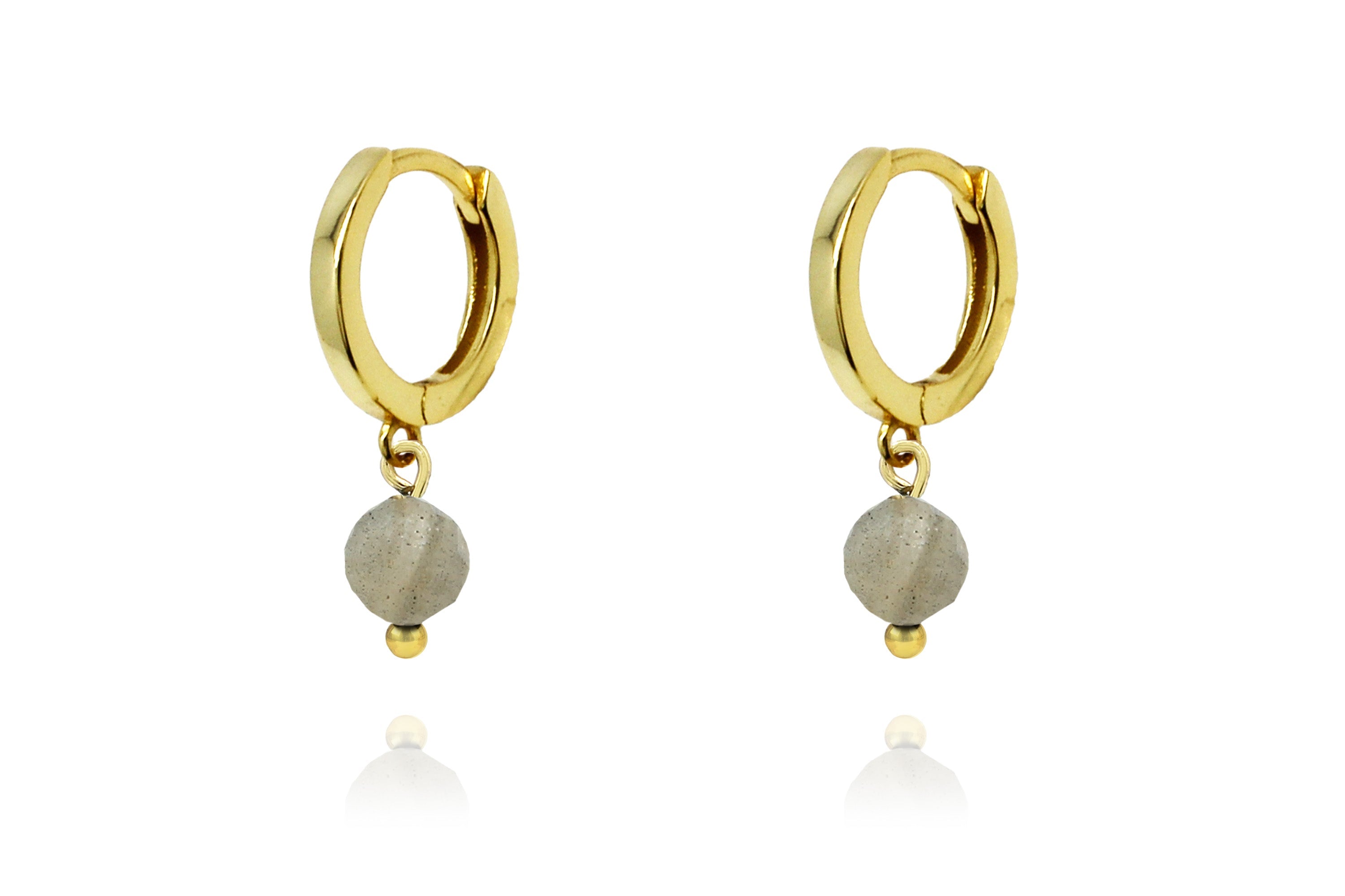 November Birthstone Earrings - Gold & Labradorite#color_Gold