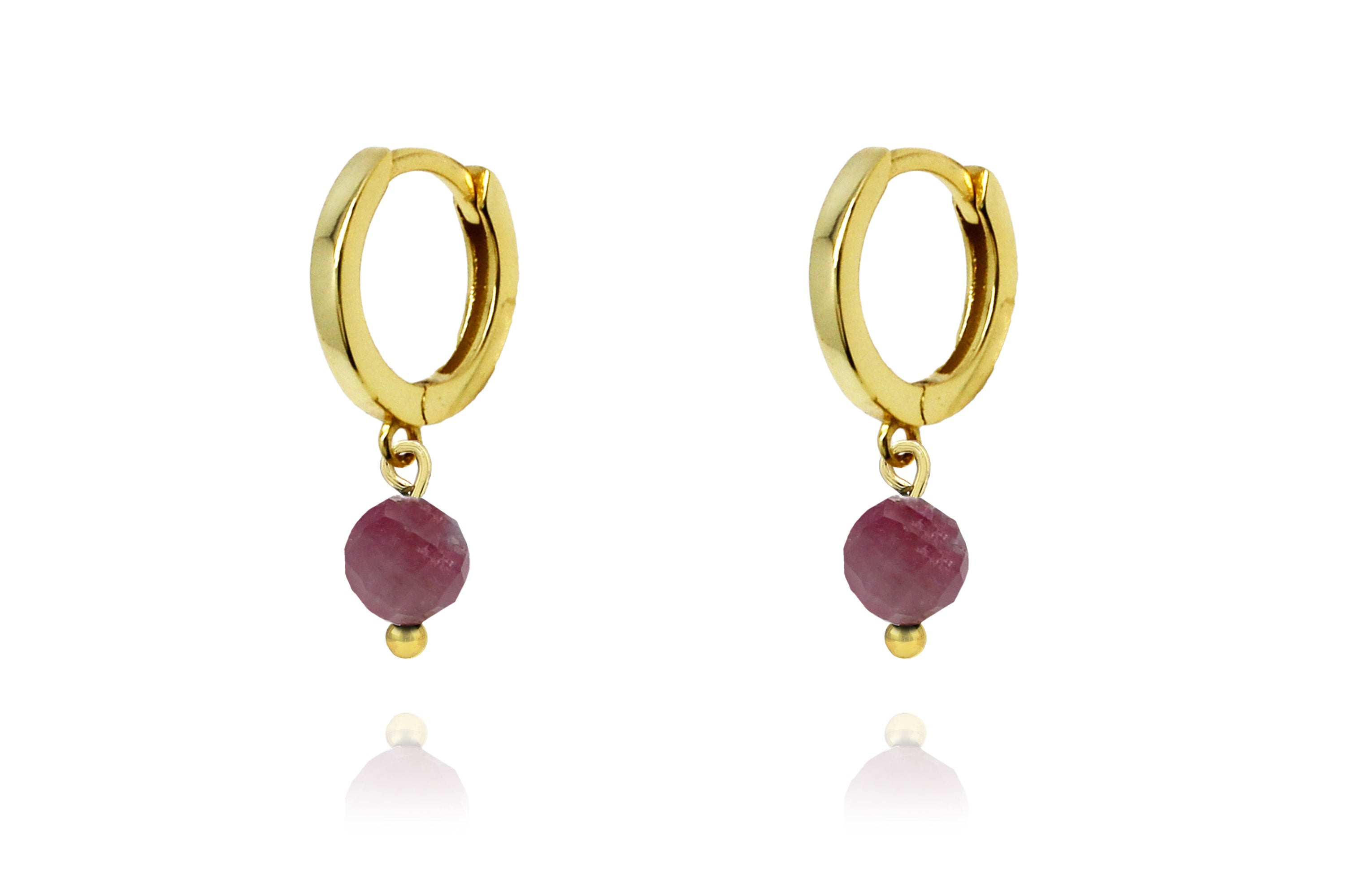 October Birthstone Earrings - Gold & Pink Tourmaline#color_Gold