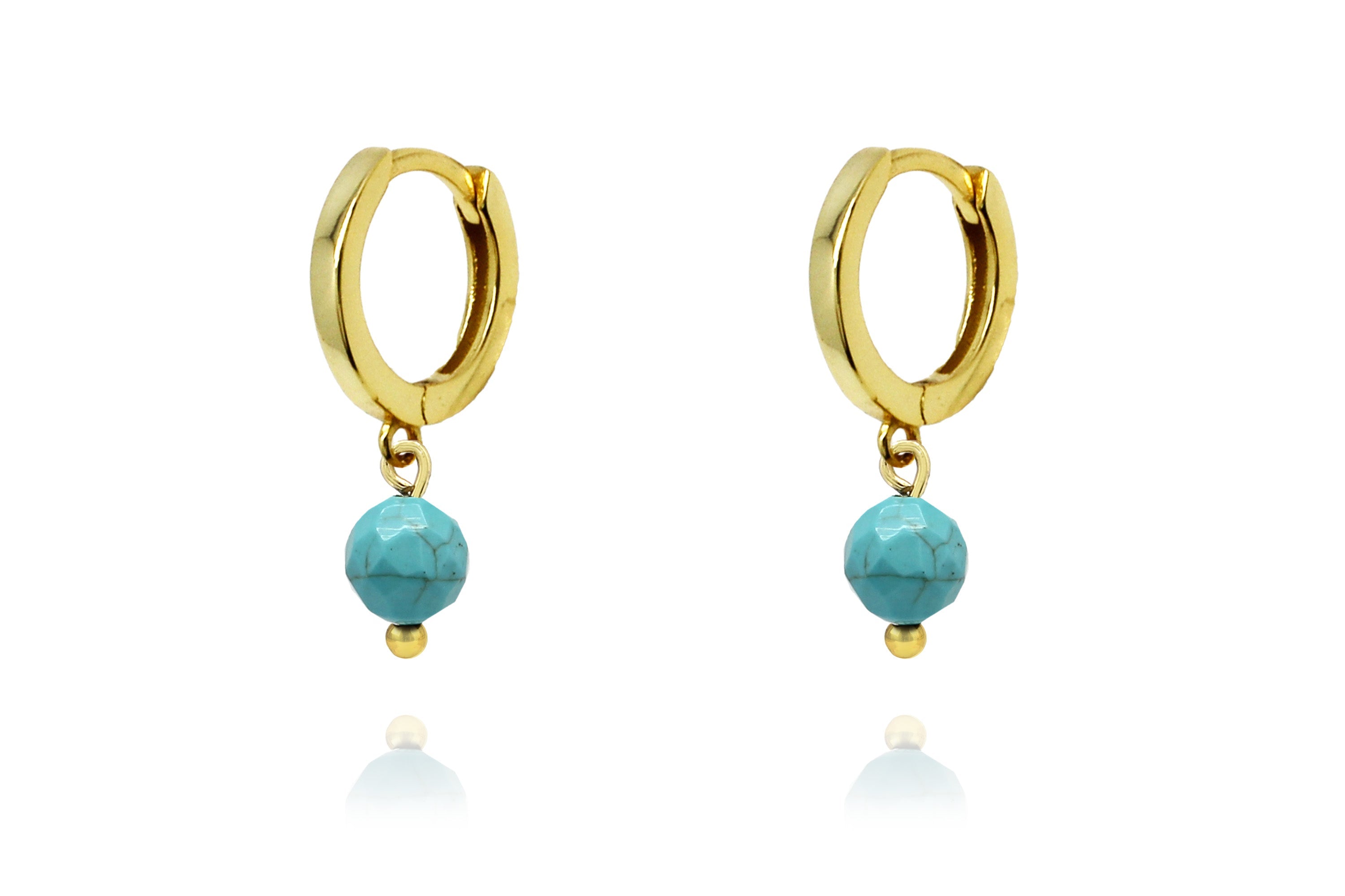 December Birthstone Earrings - Gold & Turquoise #color_Gold