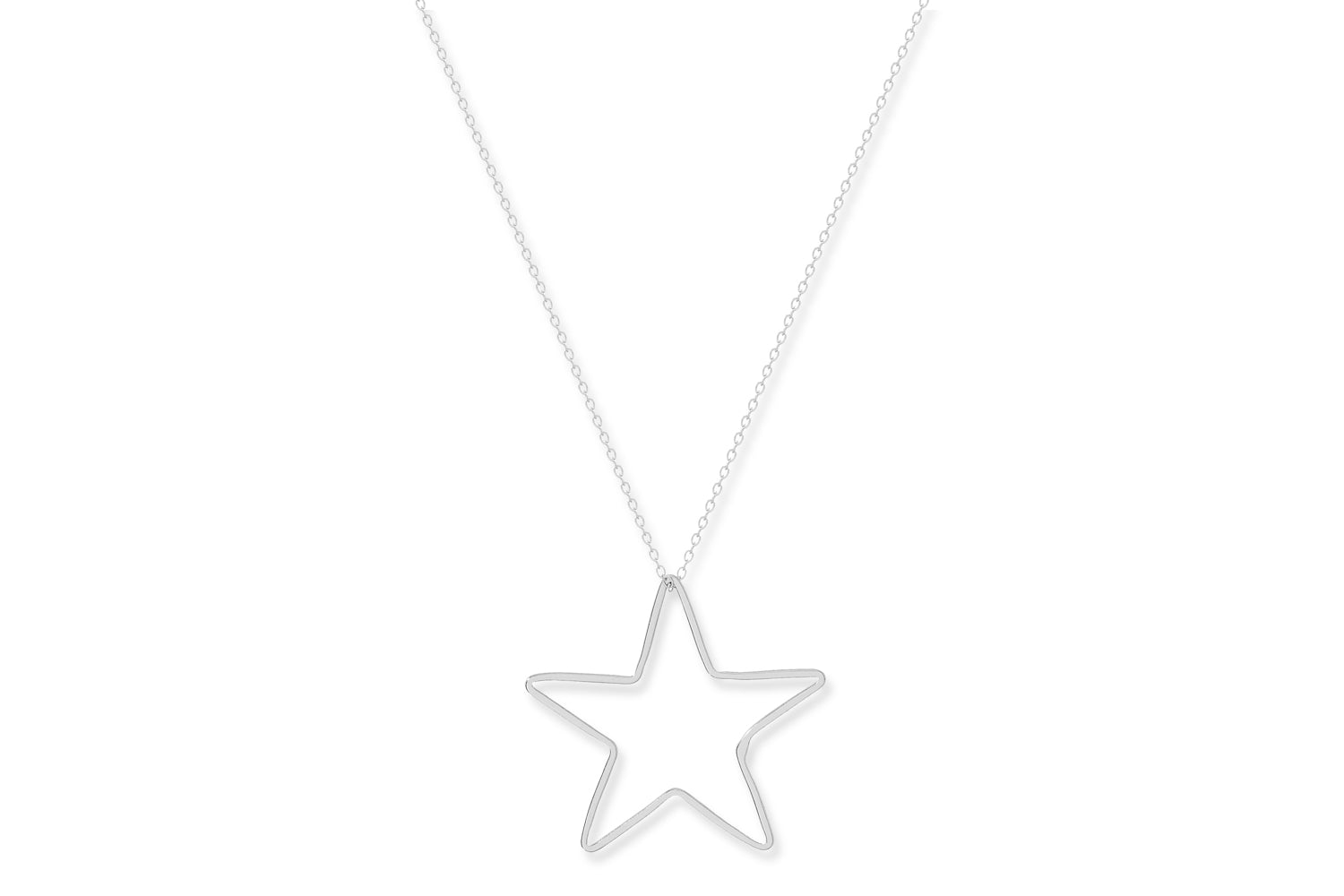 Fino Sterling Silver Star Necklace #color_silver
