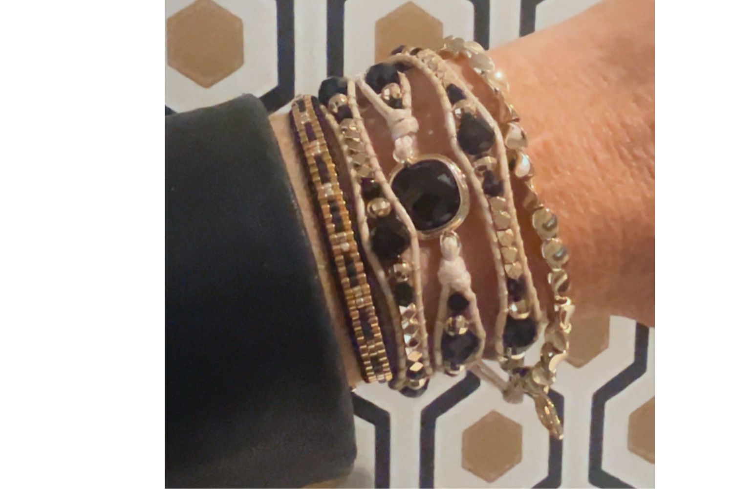 A beautiful Fern bracelet. A chunky gold nugget and the perfect stacking bracelet. Looks great next w wrap or beaded Boho Betty bracelet.