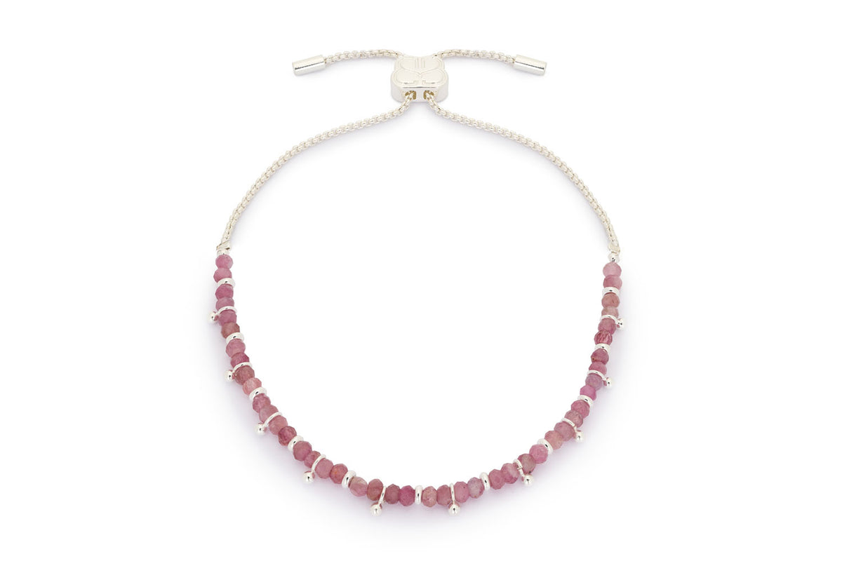 Harmony Pink Tourmaline Silver Bracelet