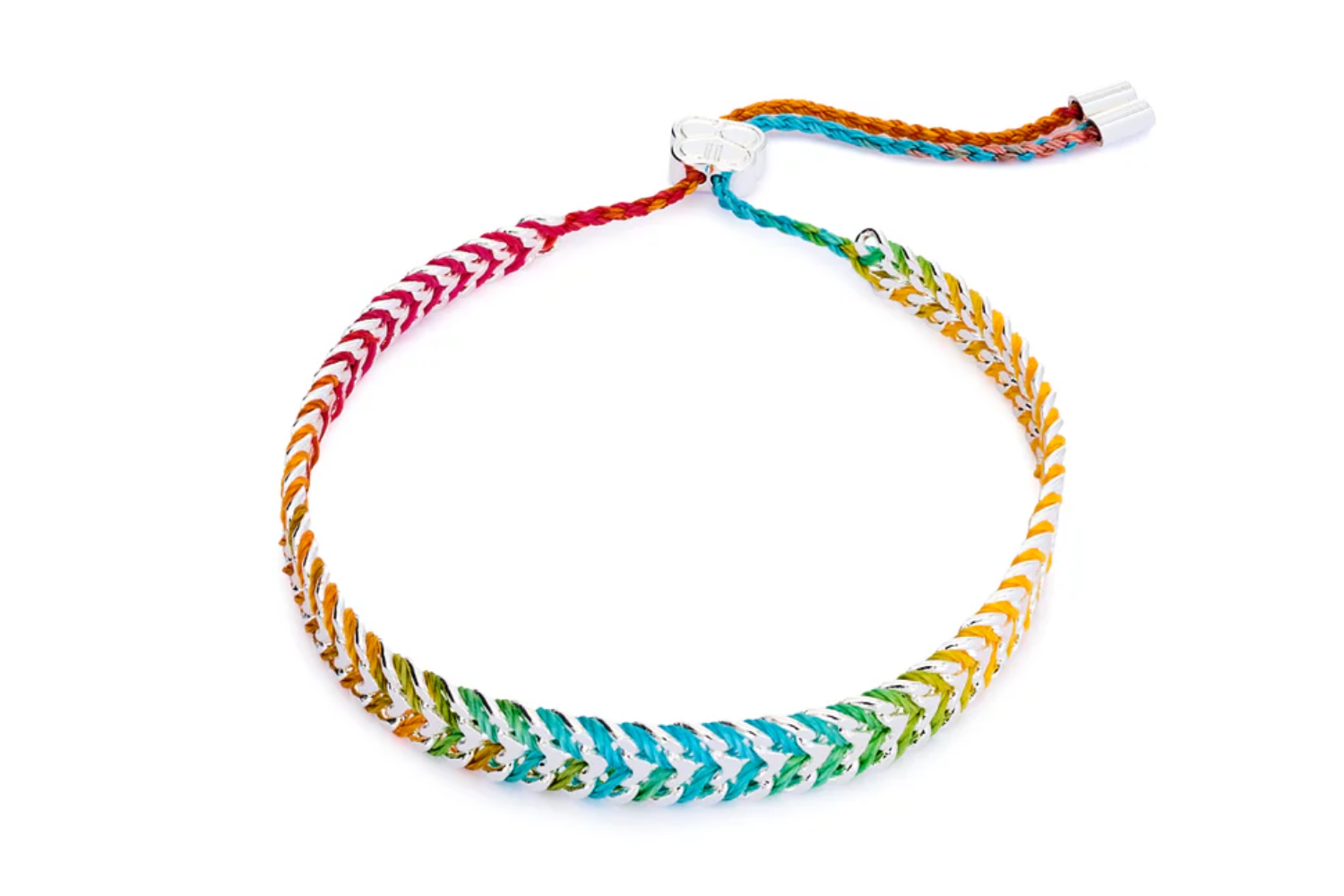 Bring Rainbow tones to any outfit with the Iztac Rainbow Silver, with adjustable Boho Betty Slider.