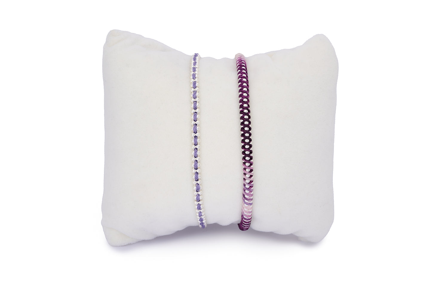 Jacaranda Purple & Silver Stacking Bracelet - Boho Betty