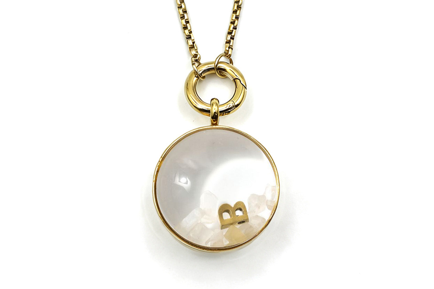 Leilani Gemstone & Letter Personalised Gold Locket