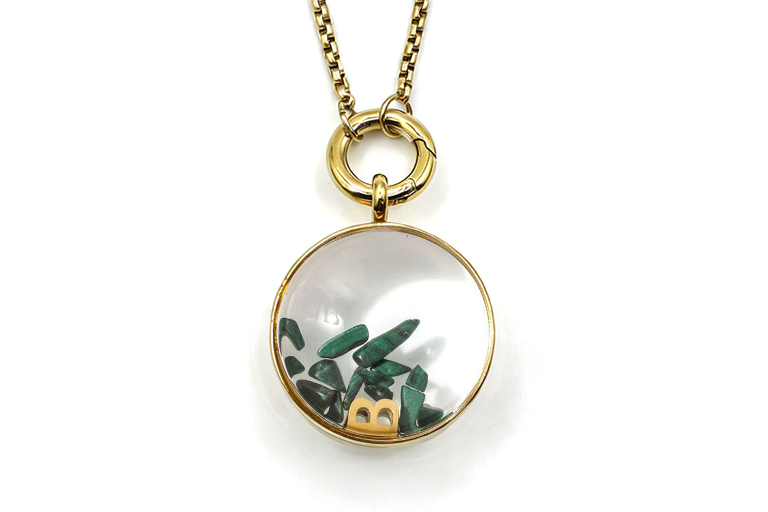 Leilani Locket #gemstone_malachite