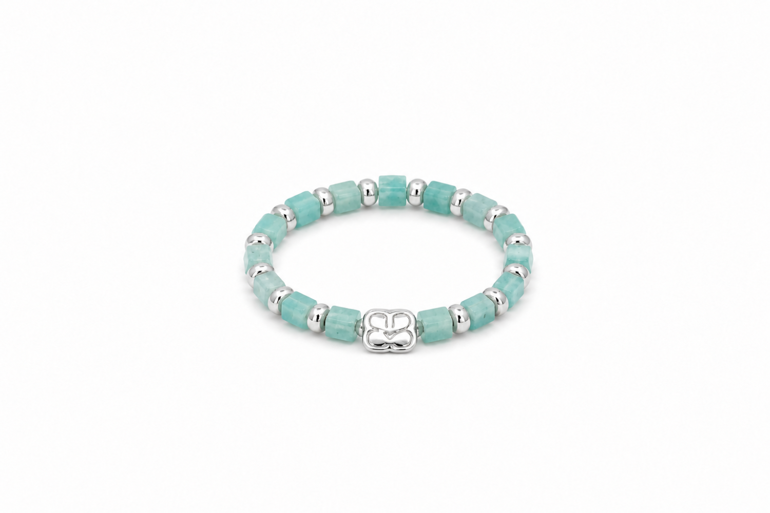 Mala Amazonite Waterproof Silver Ring