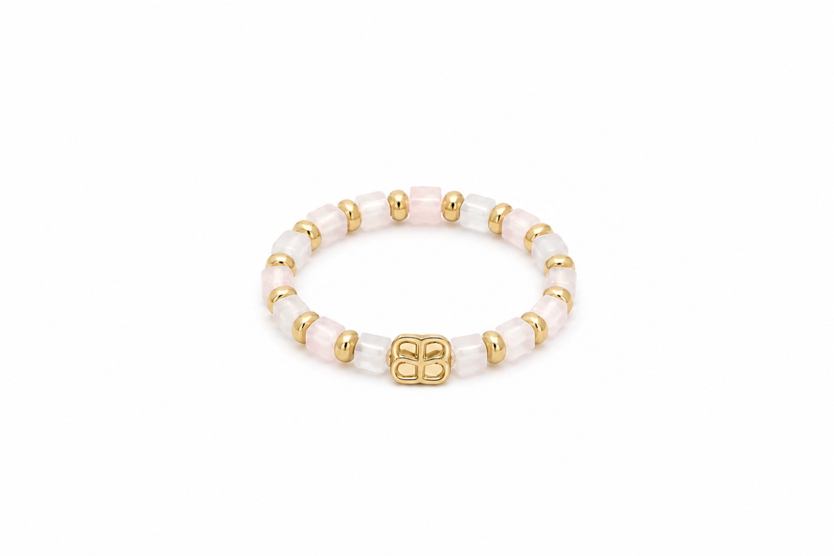 Mala Rose Quartz Gold Ring