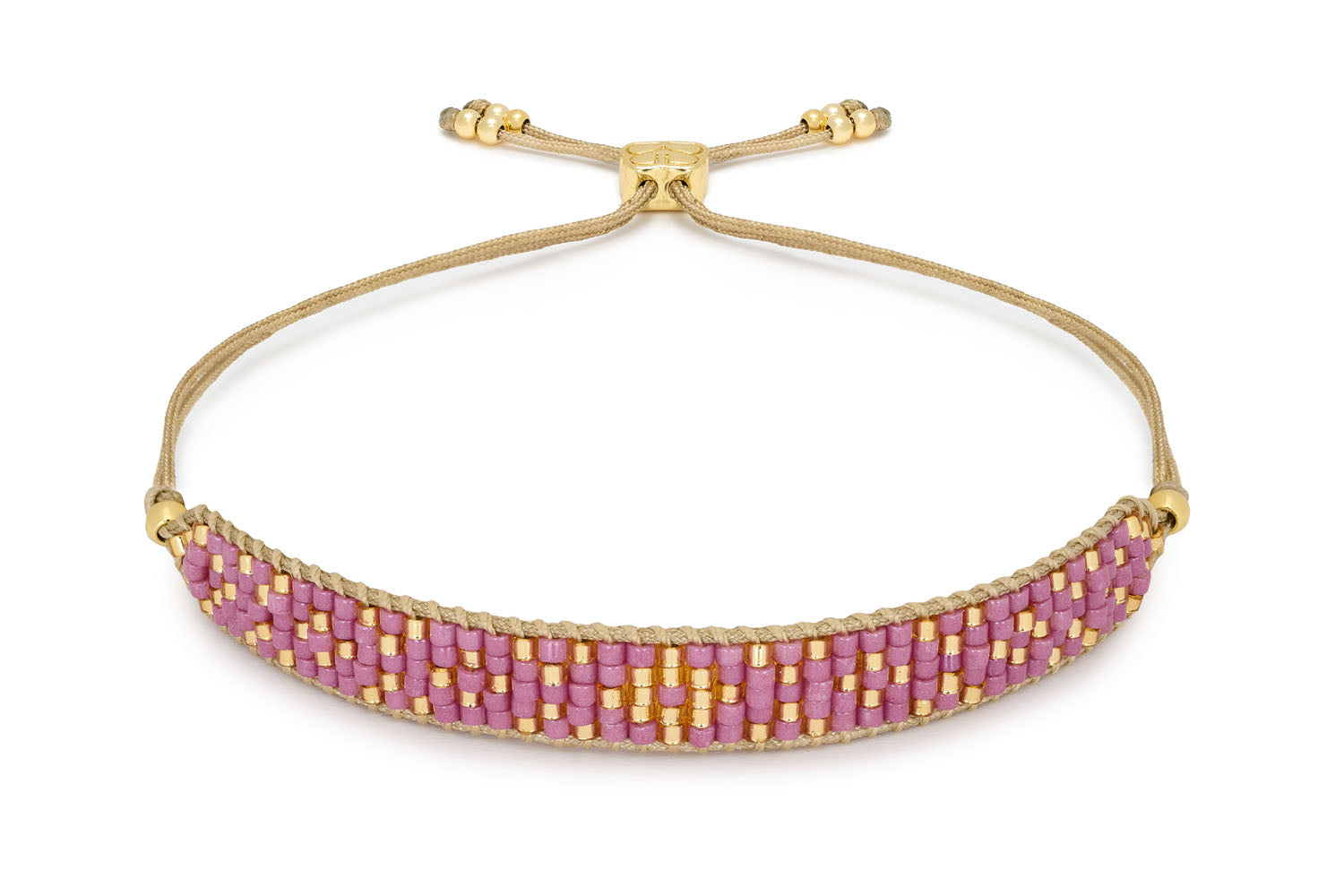 Budelli Gold, Pink Tourmaline, and Malachite Beaded Bracelet Stack - Boho Betty