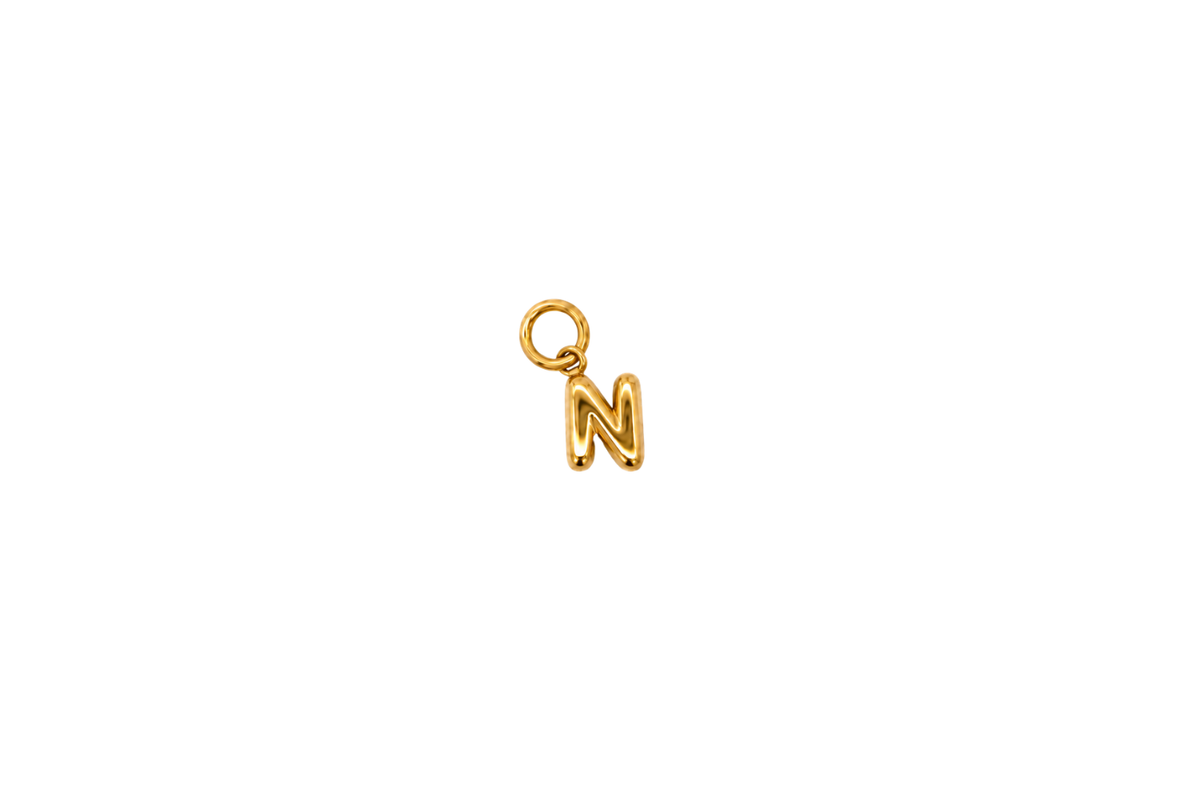 Mina Gold Initial Letter Charm - N