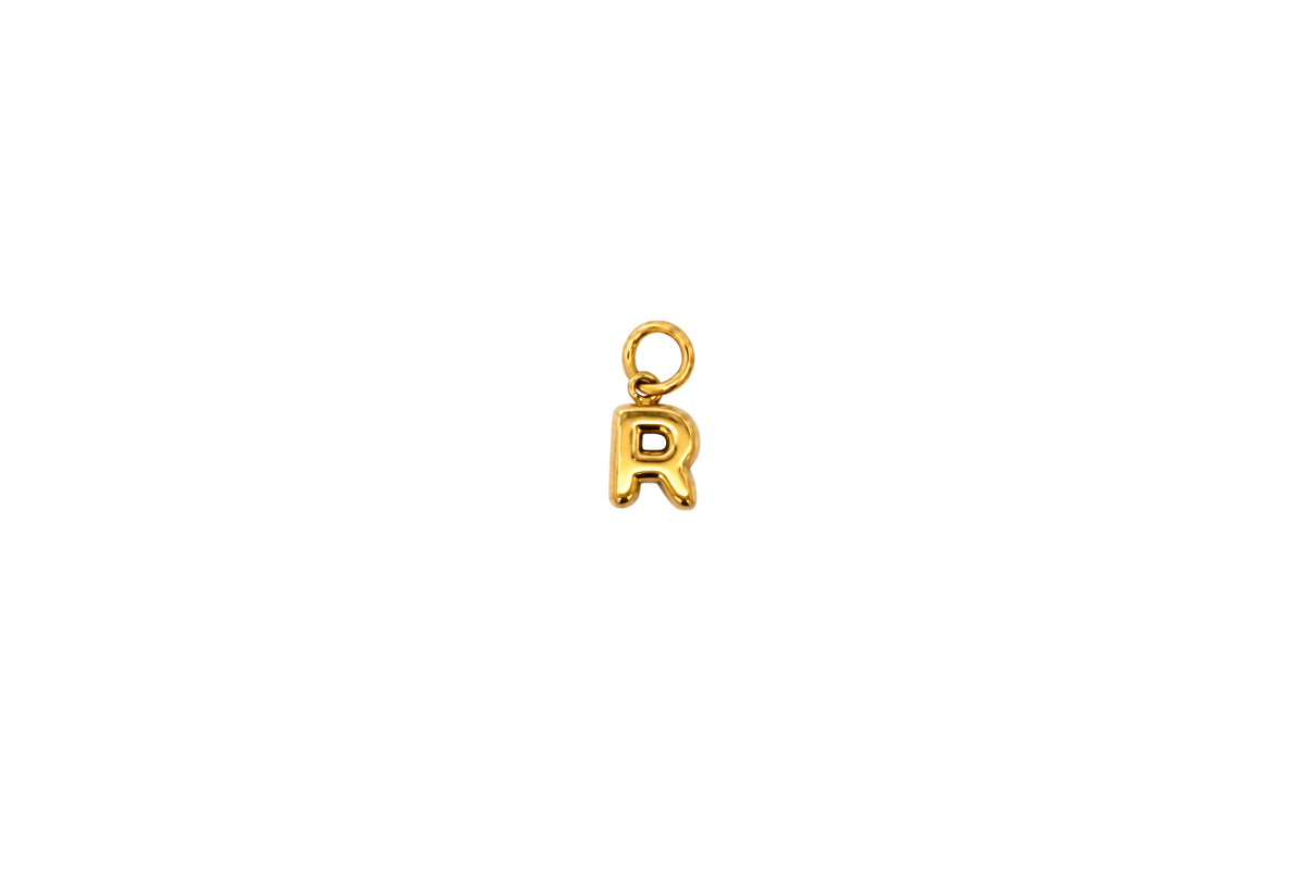 Mina Gold Initial Letter Charm - R