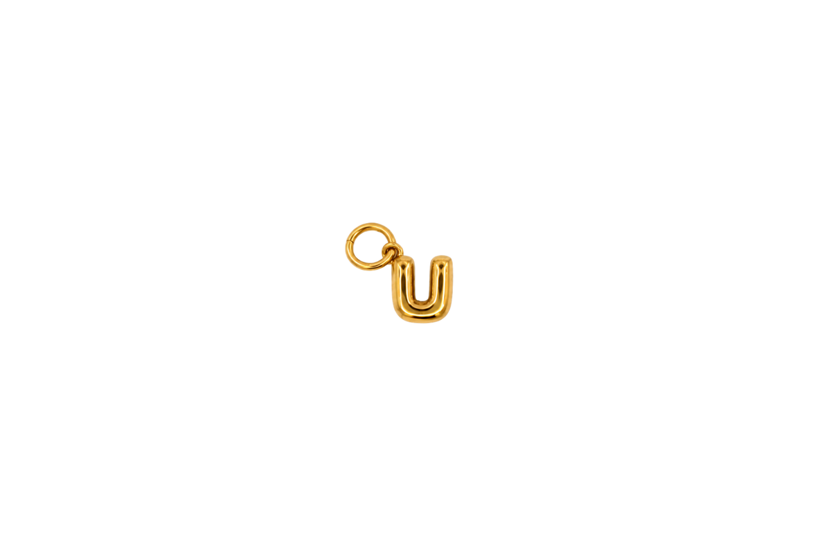 Mina Gold Initial Letter Charm - U