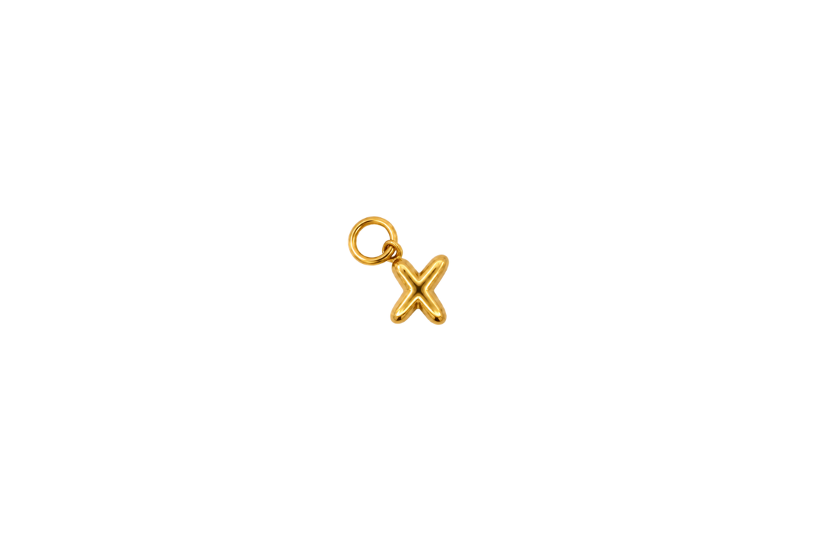Mina Gold Initial Letter Charm - X