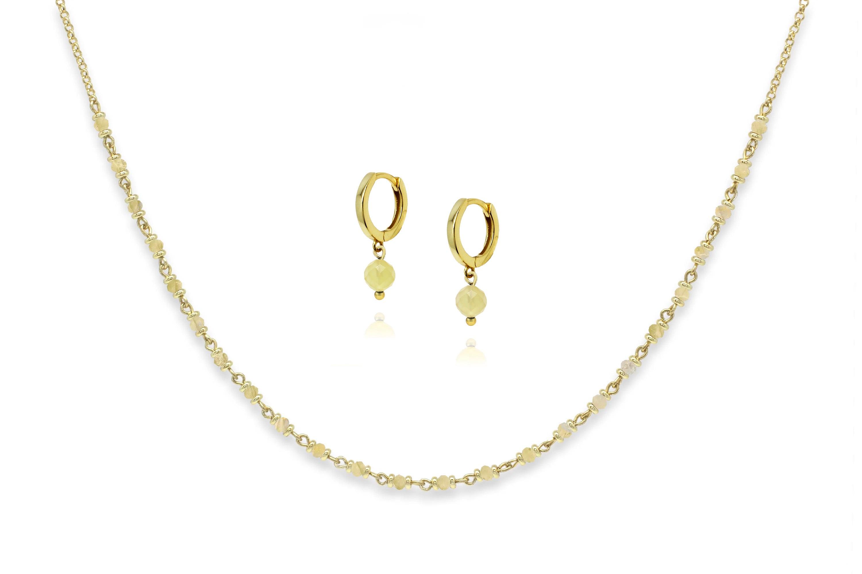 Panacea Gold Necklace & Earring Gift Set ty #color_Citrine