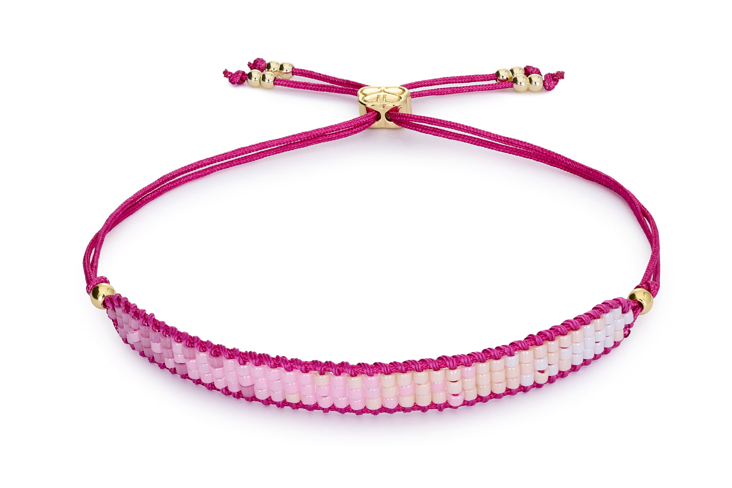 Beautiful Miyuki beads and complimentary pink thread, makes for the perfect friendship bracelet.