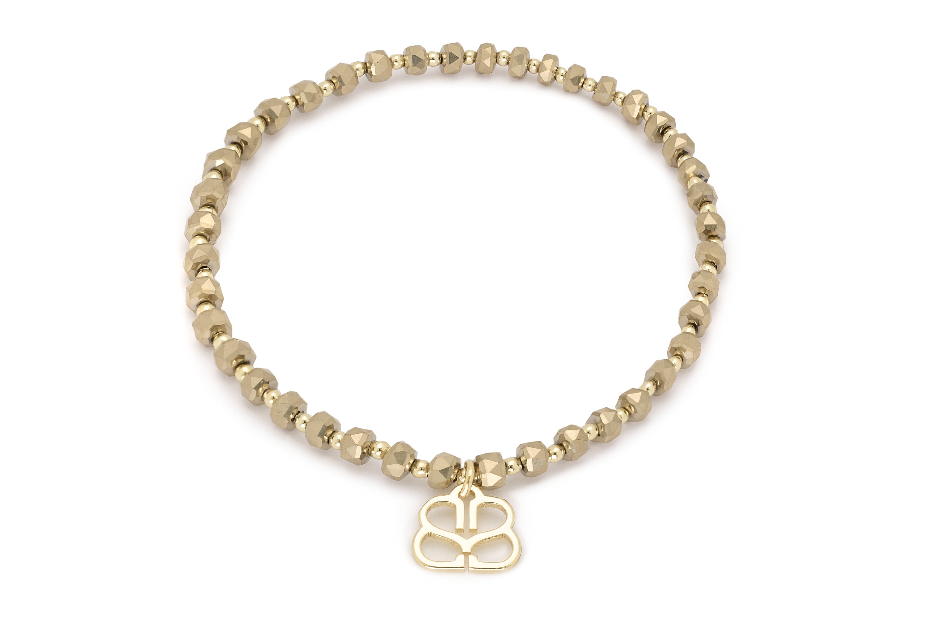 Sparkle this season with the Gold coloured crystals of the Prunus Gold Stretch Bracelet.