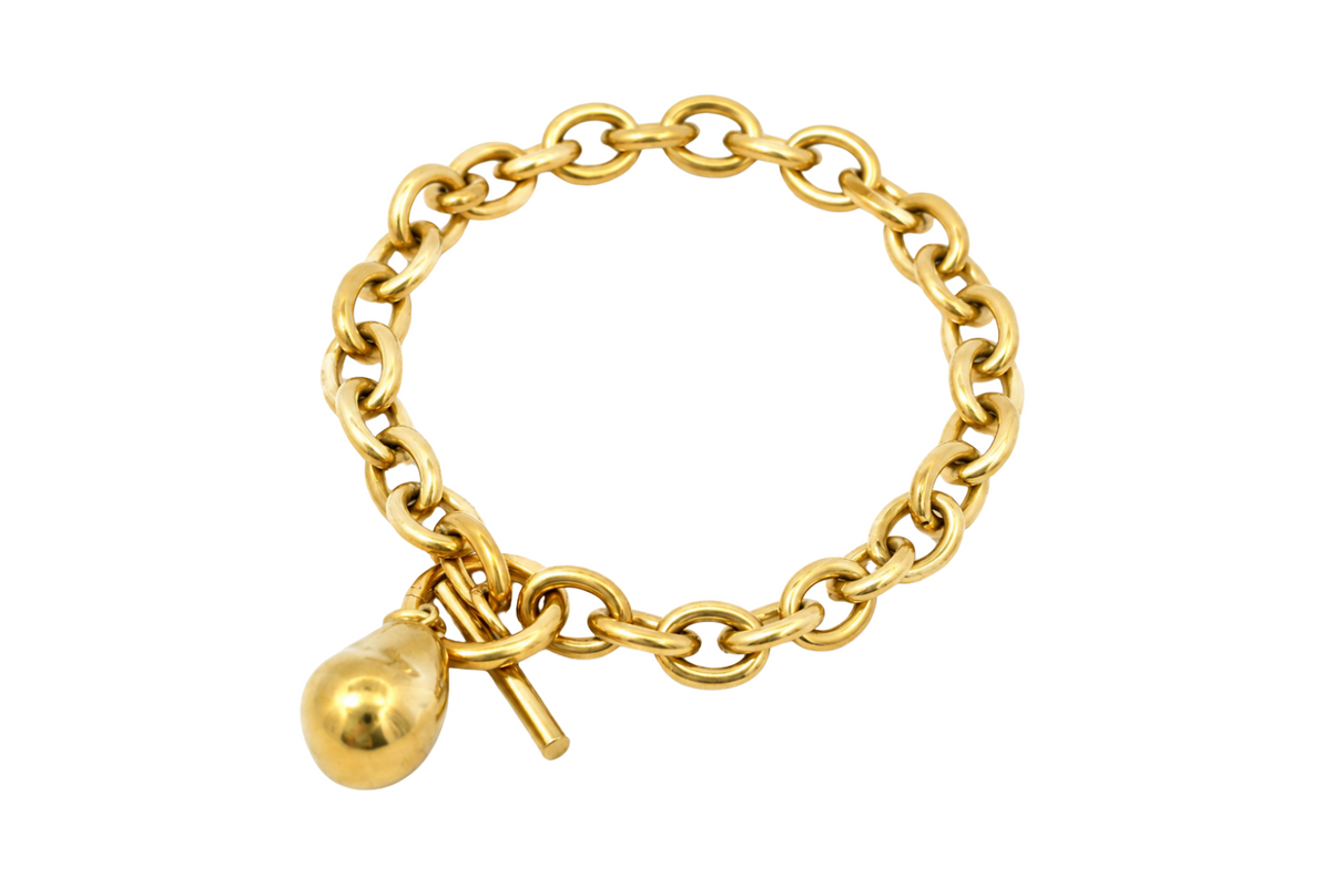 Rasa Gold Nugget Charm Bracelet