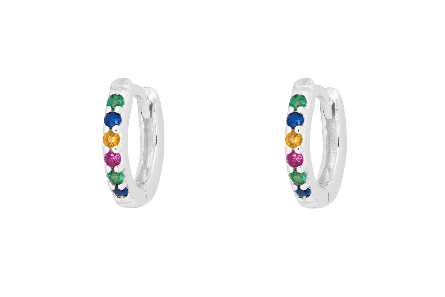 Reddy Multicolour Sterling Silver Huggies #color_silver