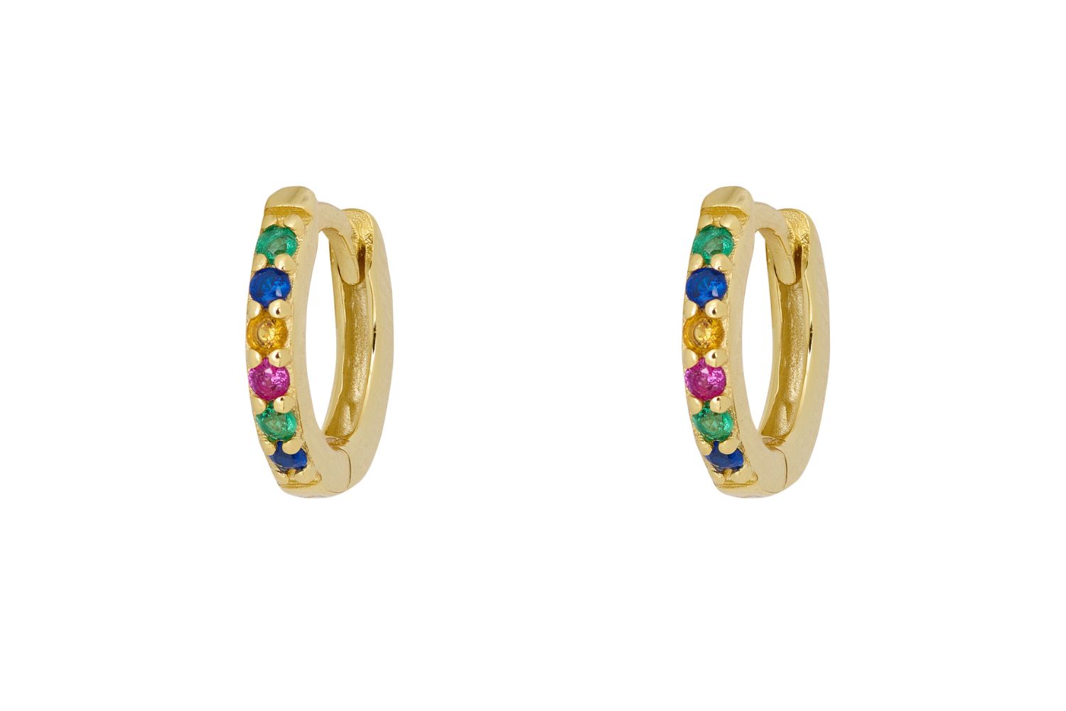 Reddy Multicolour Sterling Silver Huggies #color_gold
