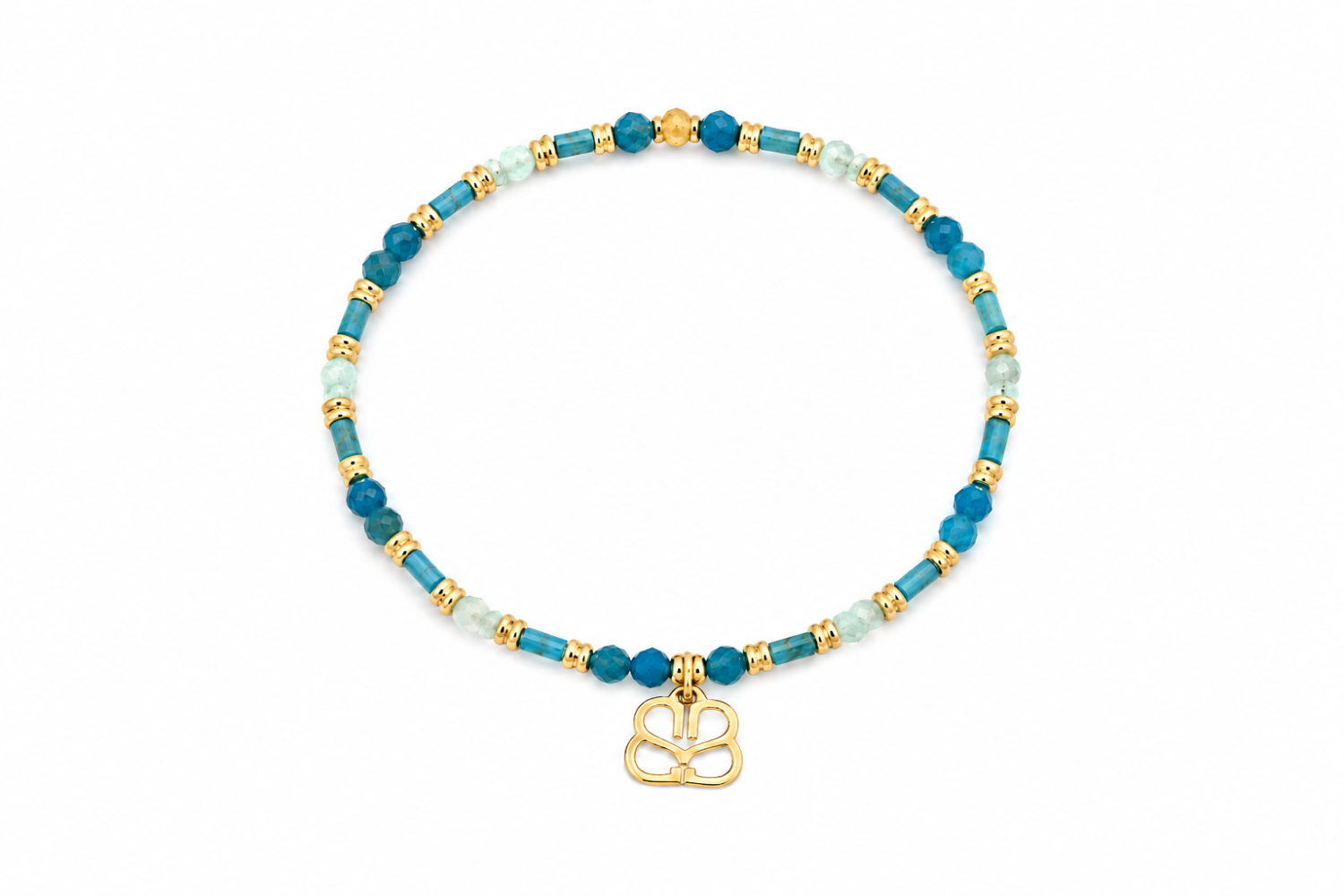 Ren Apatite Gold Waterproof Gemstone Stretch Bracelet