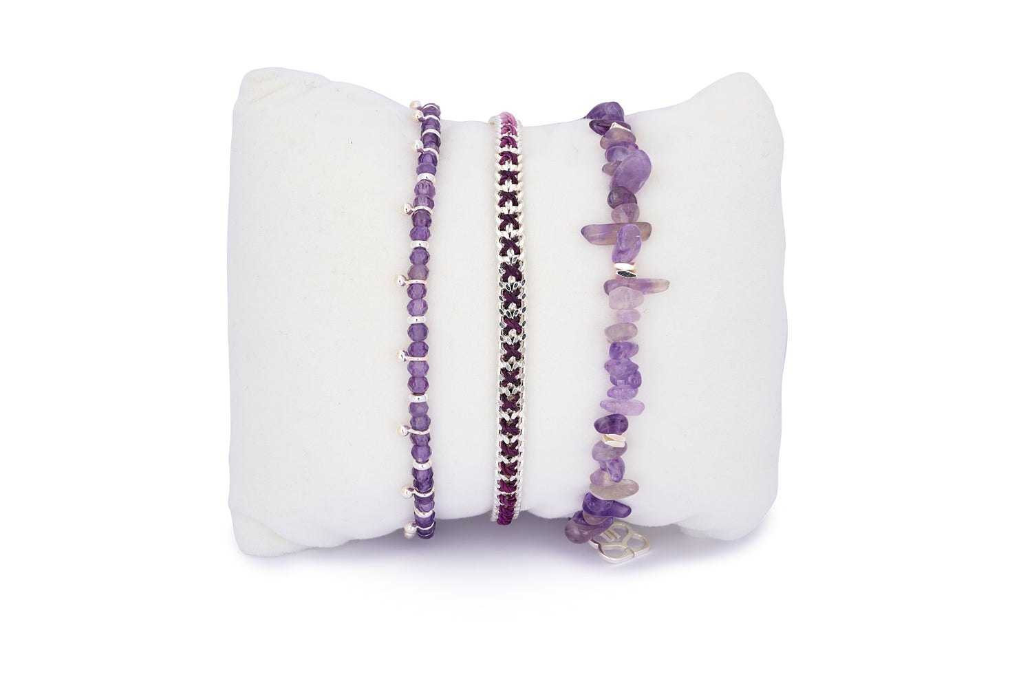 Seychelles Amethyst & Silver Stacking Bracelet - Boho Betty