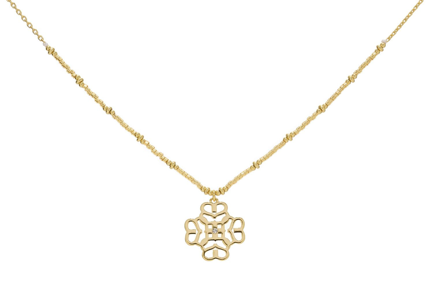 Beads with on sale gold pendant