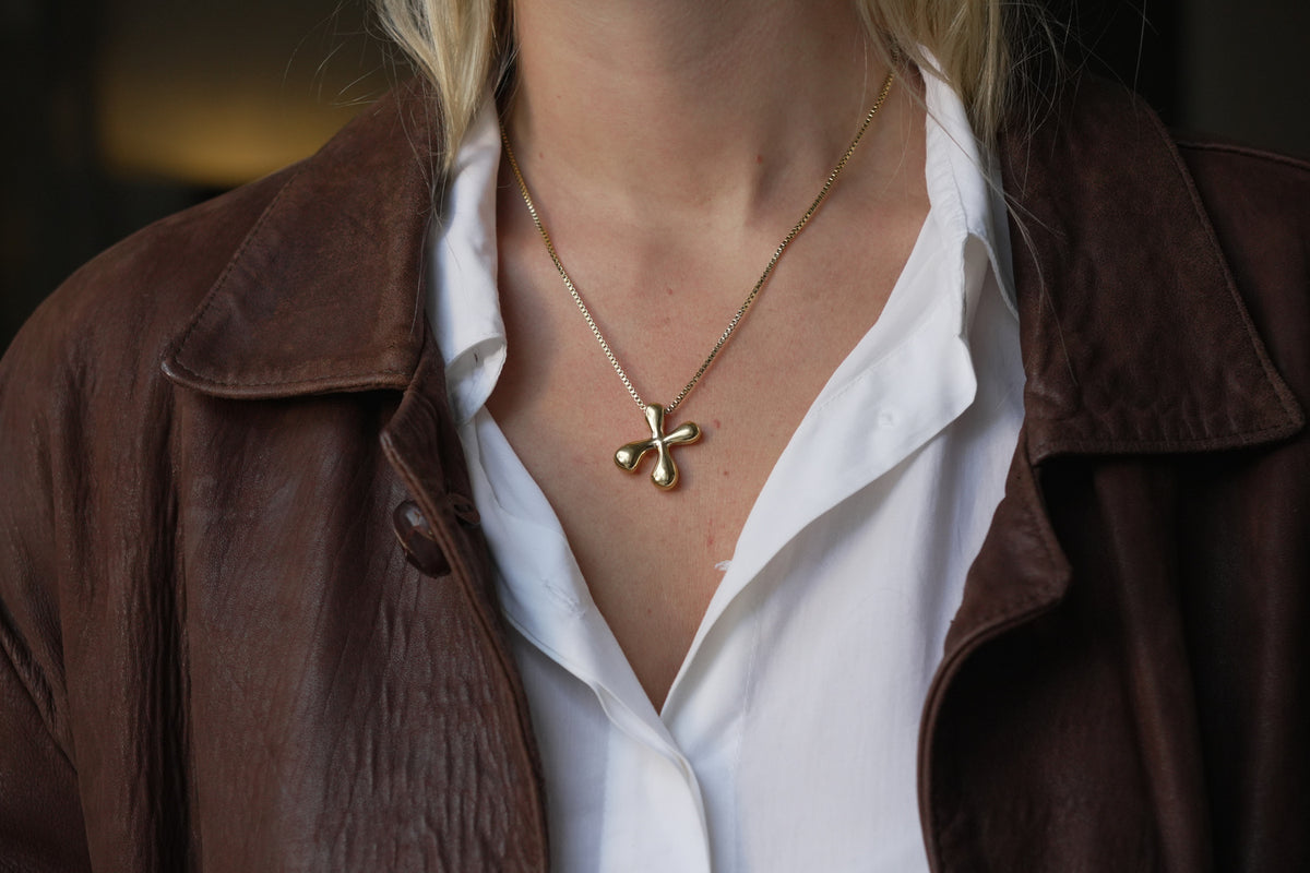 Sola waterproof gold initial letter X necklace by Boho Betty – a chunky gold letter X pendant, personalised initial jewellery