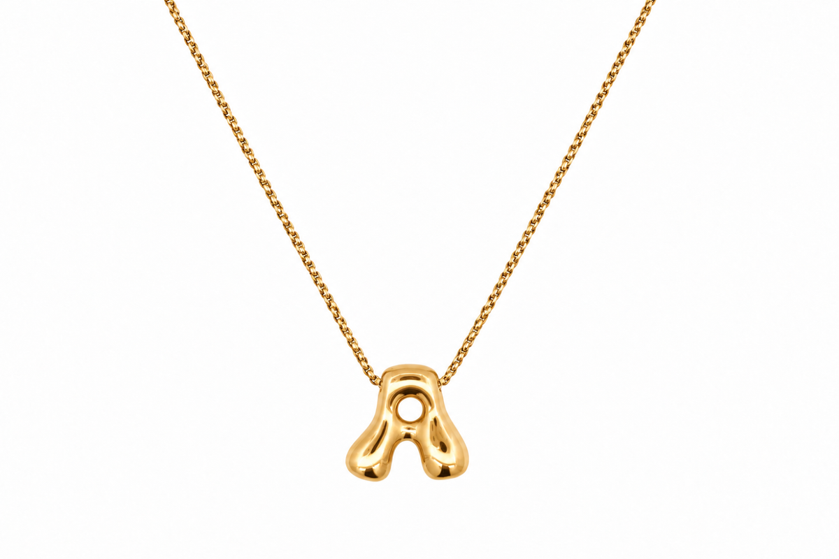 Sola Gold Initial Letter Necklace - A