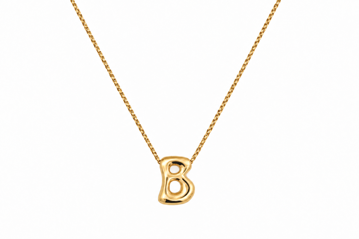 Sola Gold Initial Letter Necklace - B