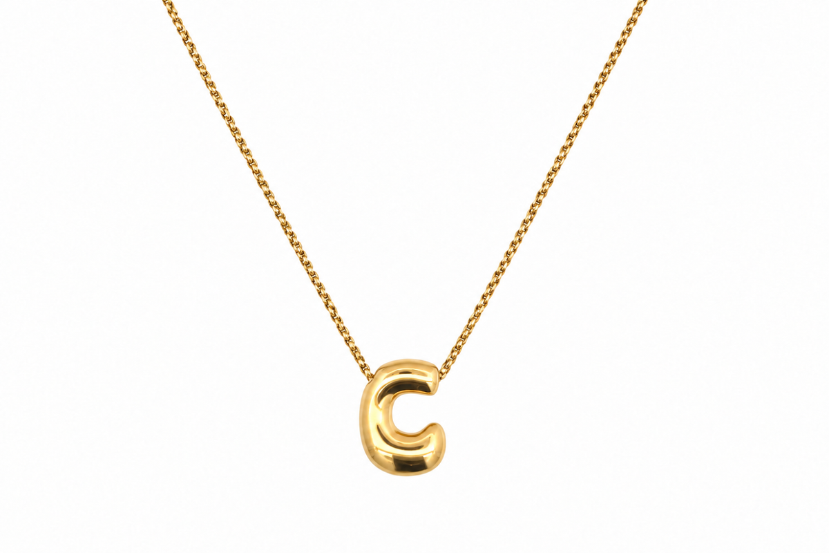 Sola Gold Initial Letter Necklace - C