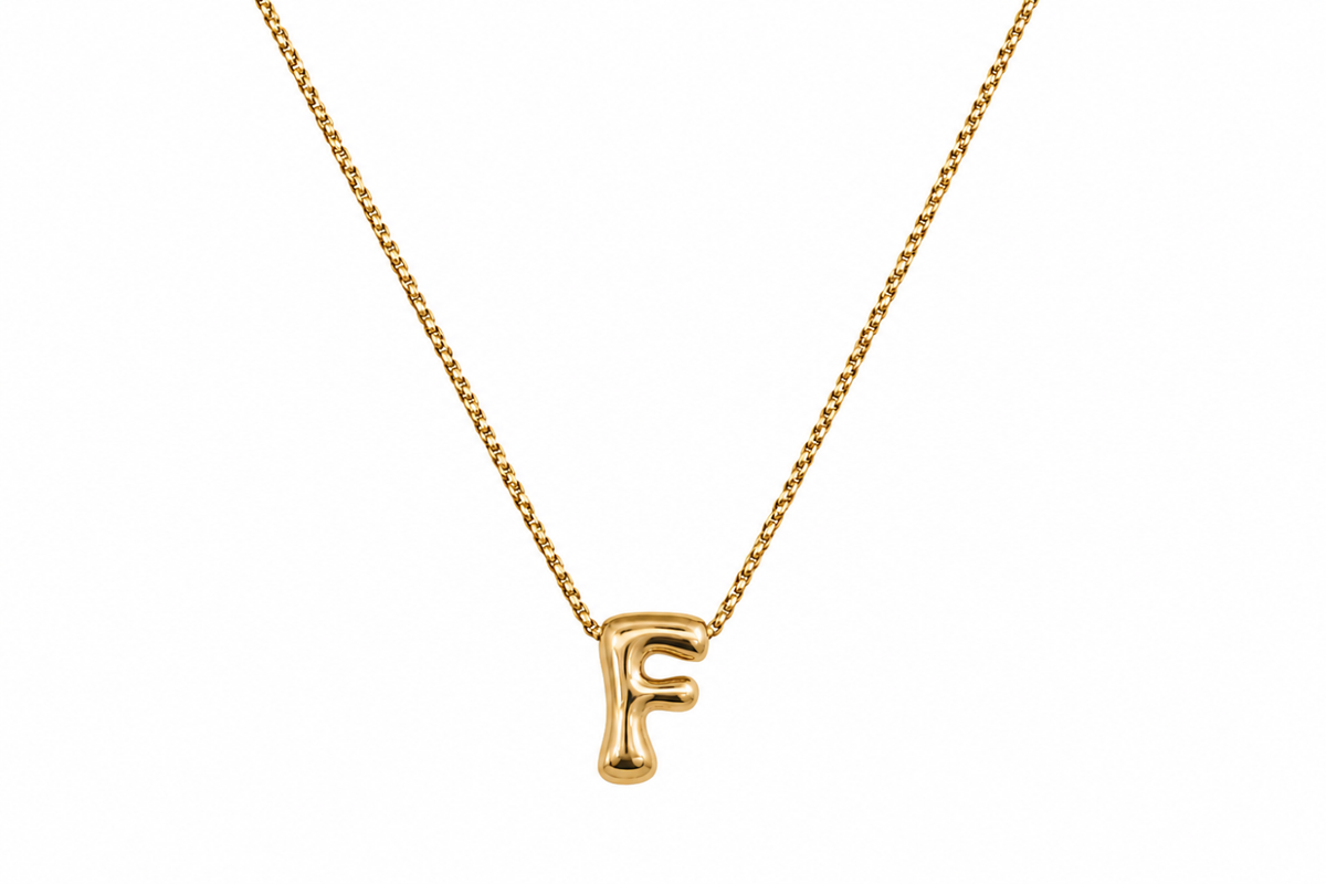 Sola Gold Initial Letter Necklace - F