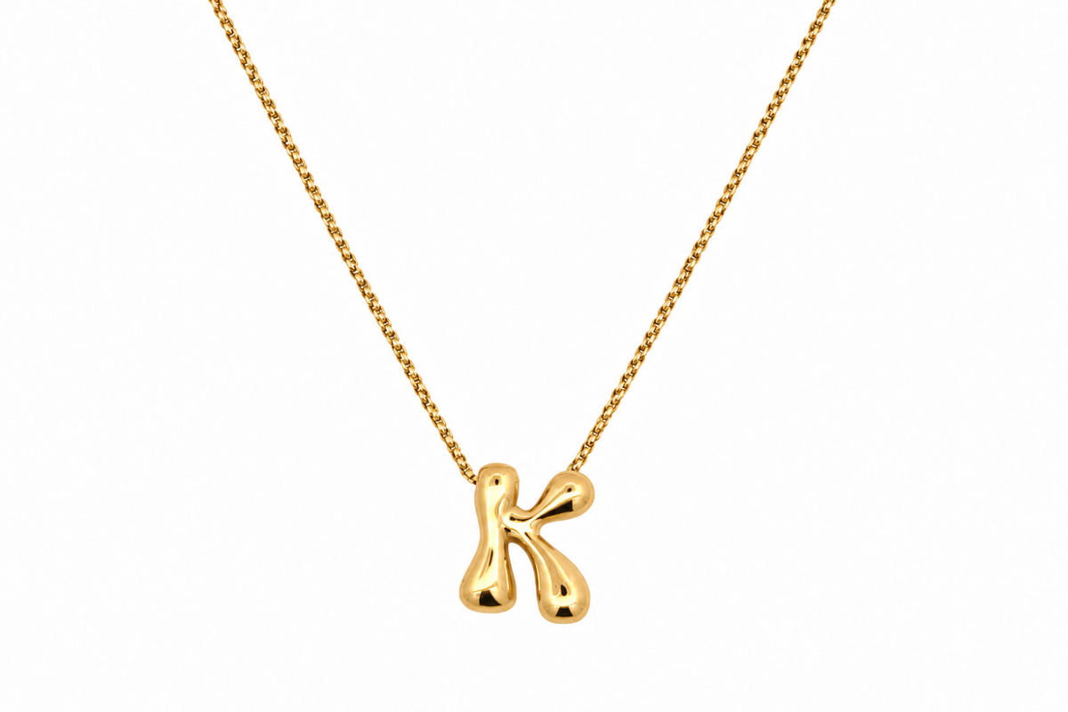 Sola Gold Initial Letter Necklace - K