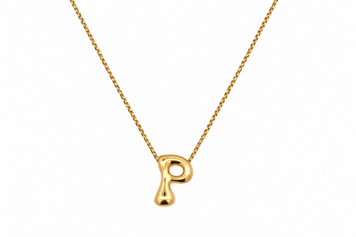 Sola Gold Initial Letter Necklace - P